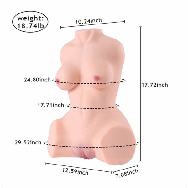Muñeca Sexual de Torso Suave de 45 Cm Para Una Compañía Cómoda - Imagen 9